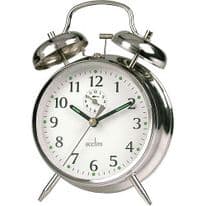 Acctim Saxon Bell Alarm Clock - Chrome