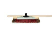 Bentley Brush with Scraper and Wooden Handle - 16" Natural Bassine and Red PVC