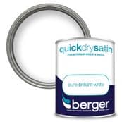 Berger Quick Dry Satin 750ml - Brilliant White