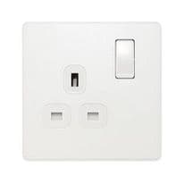 BG 13a 1g Plastic Switched Socket - Pearlescent White