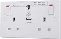 BG 2 Gang Switched Socket Wifi Extender - With USB