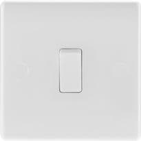 BG 2 Way White Round Edge Switch - 1 Gang