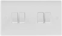 BG 2 Way White Round Edge Switch - 10a 4 Gang
