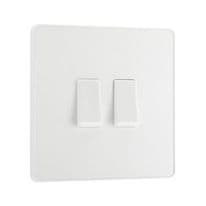 BG 20a 16ax 2g 2 Way Plastic Switch - Pearlescent White