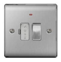 BG Brushed Steel  Switched Fused Connection Unit - 13a