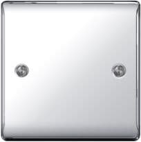 BG Metal Chrome Blank Plate - 1 Gang