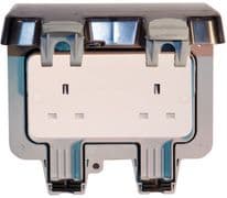 BG Weatherproof IP66 2 Gang 13A Unswitched Socket