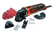 Black & Decker 300W Oscillating Multi Tool with 12 Accessories + Kitbox