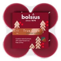 Bolsius Maxi Light Clear Cup 8 Winterspice / Red - Pack Of 8