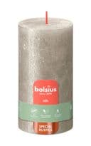 Bolsius Rustic Pillar Candle Shimmer Champagne - 130mm x 68mm