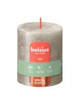 Bolsius Rustic Pillar Candle Shimmer Champagne - 80mm x 68mm
