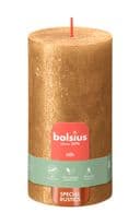 Bolsius Rustic Pillar Candle Shimmer Gold - 130mm x 68mm