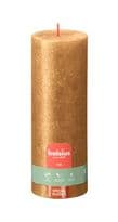 Bolsius Rustic Pillar Candle Shimmer Gold - 190mm x 68mm