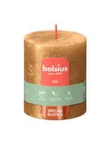 Bolsius Rustic Pillar Candle Shimmer Gold - 80mm x 68mm