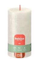 Bolsius Rustic Pillar Candle Shimmer Ivory - 130mm x 68mm