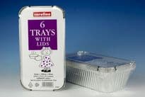 Caroline Foil Trays With Lids - 23oz, Pack 6
