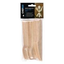 Chef Aid Wooden Cutlery Assorted - Pack of 24