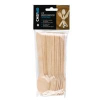Chef Aid Wooden Cutlery Spoons - Pack of 24