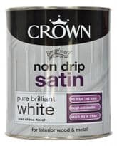 Crown Non Drip Satin 750ml - Pure Brilliant White