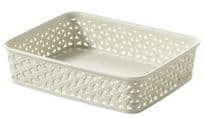 Curver My Style Rattan Tray - Vintage White A5