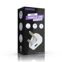 Daewoo Single USB Mains Charger - 1a
