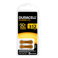 Duracell Hearing Aid Battery - 312 - Pack 6