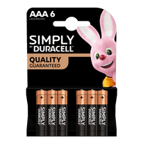 Duracell Simply Batteries - AAA Pack 6