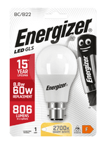 Energizer B22 Warm White Blister Pack Glass - 8.2w 806lm