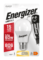 Energizer E27 Warm White Blister Pack GLS - 8.2w 806lm