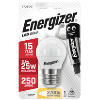 Energizer E27 Warm White Blister Pack Golf - 3.1w 250lm