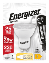 Energizer GU10 Warm White Blister Pack - 3.1w 230lm