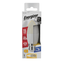 Energizer LED Candle 470lm Opal B22 Dimmable - 4.2w