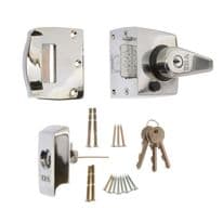 Era BS High Security Nightlatch 40mm - Finish: Polished Chrome Body - Chrome Cylinder