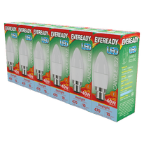 Eveready LED BC Candle B22 Pack 6 - 6500k/470lm