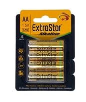 Extrastar Alkaline Batteries 1.5v AA - Pack 4