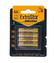Extrastar Alkaline Batteries 1.5v AAA - Pack 4