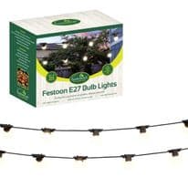 GardenKraft 6m E27 20 Bulb Festoon Lights - Warm White
