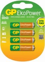 GP AAA EkoPower Batteries - Pack 4