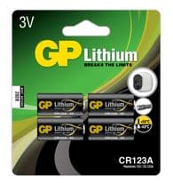 GP Lithium Batteries CR123A - Pack 4