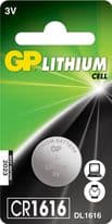 GP Lithium Button Cell Battery - CR1616 Single
