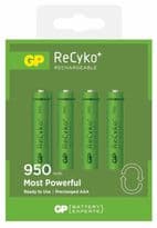 GP Rechargeable Batteries Pack 4 - AAA 950 NiMH
