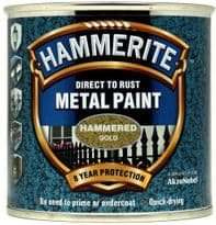 Hammerite Metal Paint Hammered 250ml - Gold