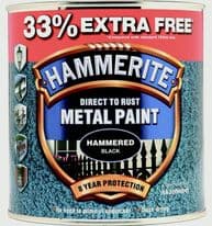 Hammerite Metal Paint Hammered 750ml + 33% Free - Black