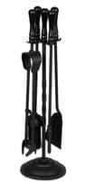 Hearth & Home Black Companion Set With Round Base 5 Piece - 19"