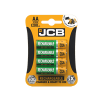 JCB Rechargeable AA Batteries - Card 4 1200mAh