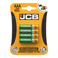 JCB Rechargeable AAA Batteries - 4 Pack 900mAh