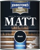 Johnstone's Paint For Wood & Metal - 250ml Black Matt