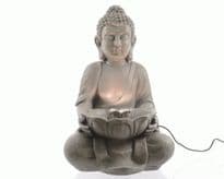 Kaemingk LED Grecian Buddha Fountain - 29x28x42.5 Grey