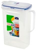 Locknlock Rectangular Fridge Door Jug - Clear/Blue - 2L (190 x 100 x 234mm)