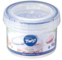 Locknlock Round Food Storage Containers with Twist Lids - 150ml (77 x 58mm)